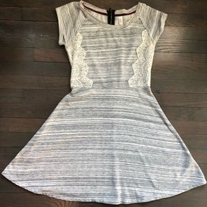 Xhilaration gray dress with lace detail size s